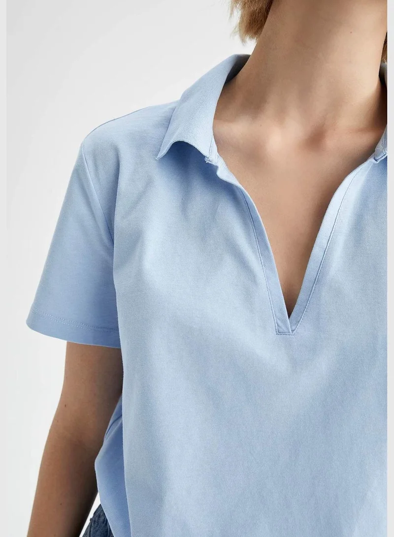 DeFacto Woman Regular Fit Polo Neck Short Sleeve Polo T-Shirt