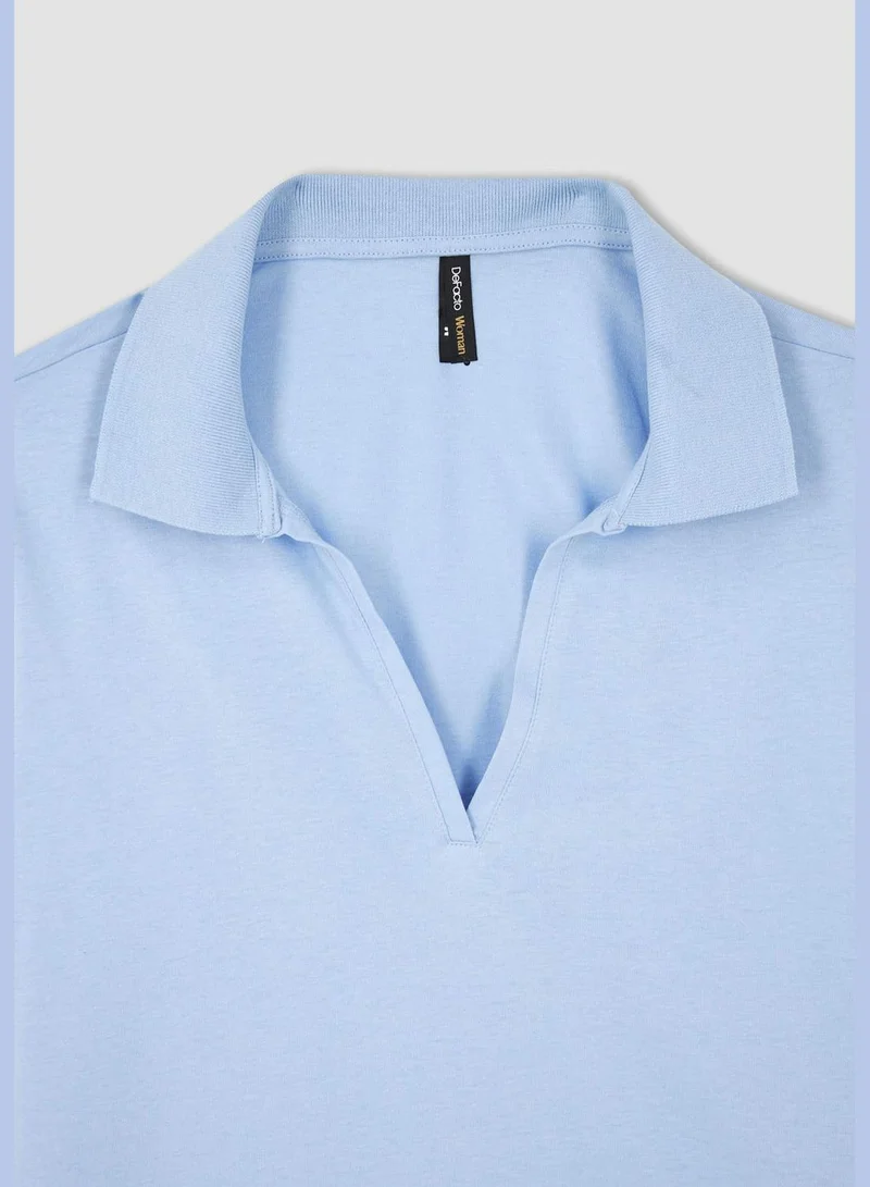 DeFacto Woman Regular Fit Polo Neck Short Sleeve Polo T-Shirt