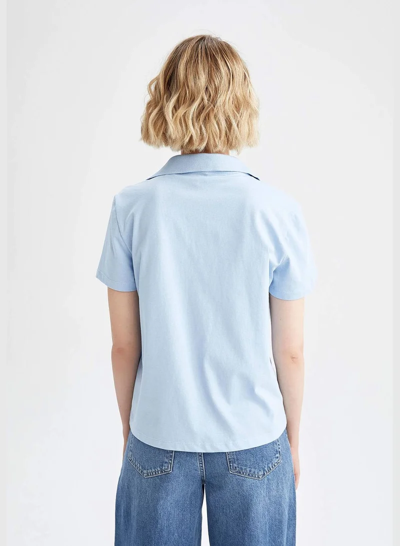 DeFacto Woman Regular Fit Polo Neck Short Sleeve Polo T-Shirt