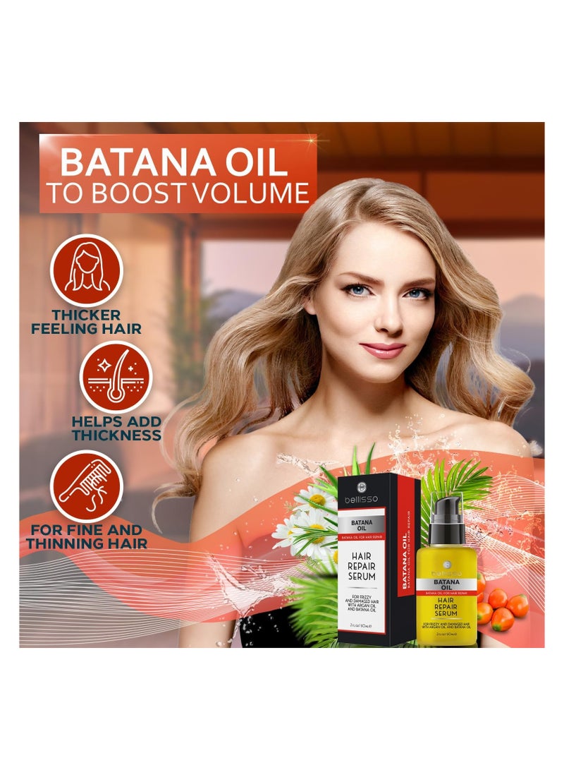 BELLISSO Patana Oil Hair Serum Repairs Thin, Dry, Damaged, Fine, and Split Ends Thick, Lightweight Formula Anti-Frizz and Heat Protection Products for Men and Women Combination Curly and Frizzy Hair - Image 2