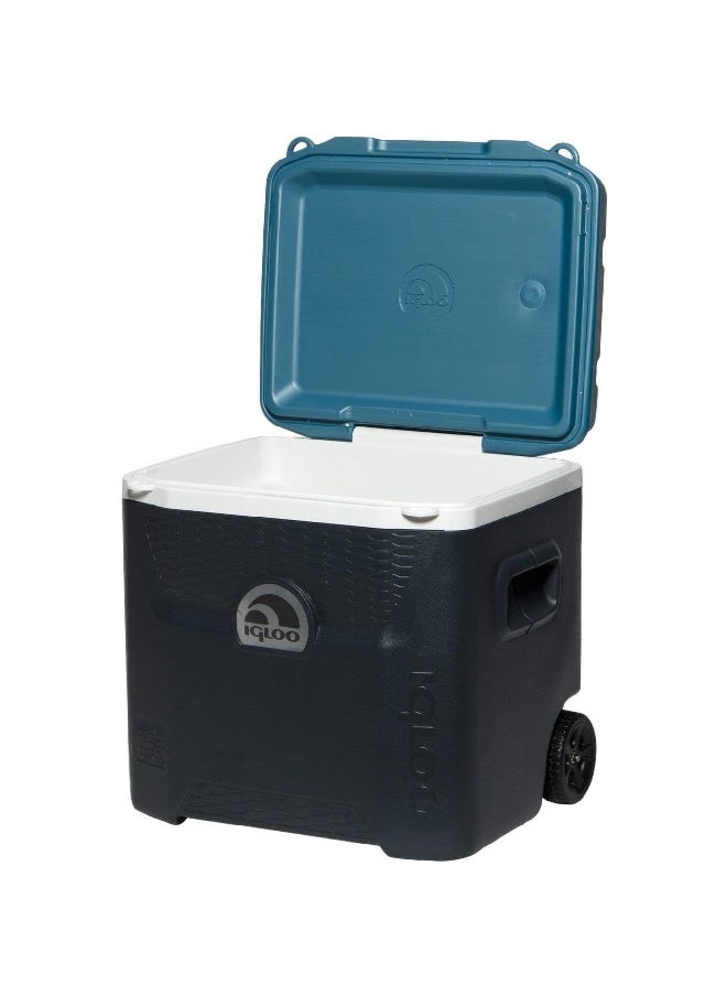 Igloo - Maxcold Quantum Roller Ice Chest with Telescoping Handle Blue 49 L 34067 - Image 1