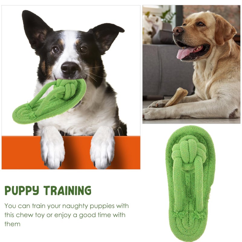Cotton Chew Slippers For Dogs Teething Cleaning Rope Toy Interactive Play Small Medium Large - Image 3