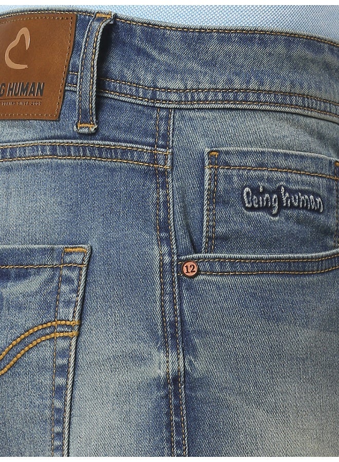 Being Human Mens Mid Tone Slim Straight Fit Denims - Image 4