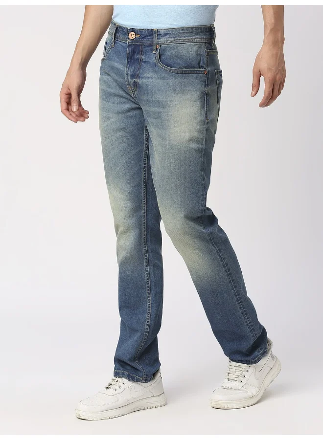 بيينغ هيومان Mens Mid Tone Slim Straight Fit Denims