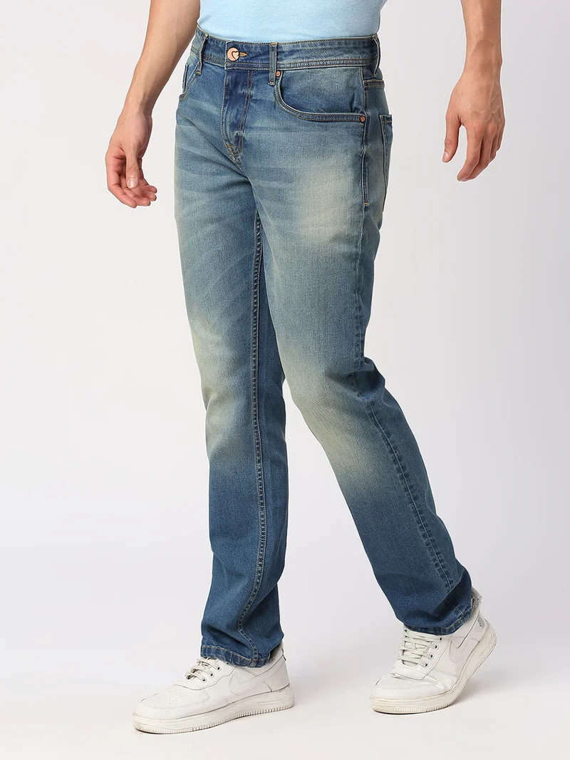 Being Human MID TONE Men Slim Straight Fit Clean Look Light Fade Jeans for Men | Best Price UAE