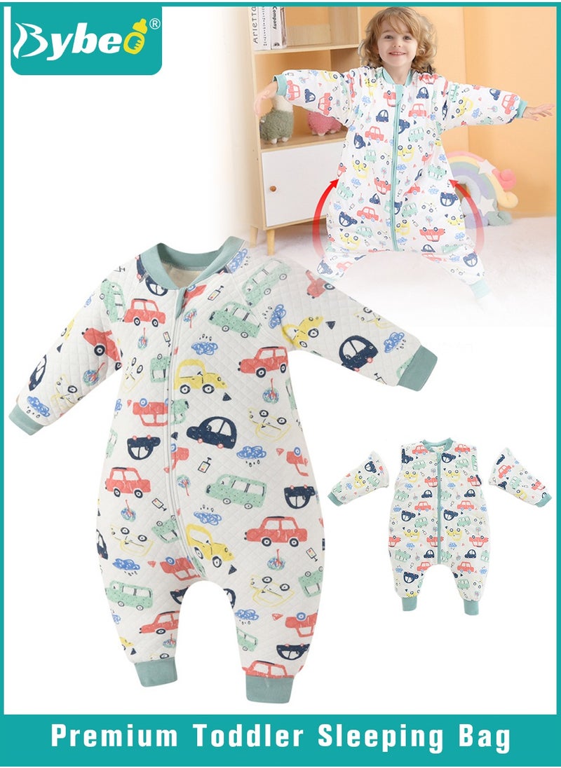 Bybeo - Baby Sleep Sack, Soft Baby Sleeping Bag, Swaddling Blanket, Swaddle Wrap, Pure Cotton Wearable Blankets with Removable Sleeves and Legs, Easy Zip Access Nappy Change, for Newborn Babies 1-3 Years - Image 1