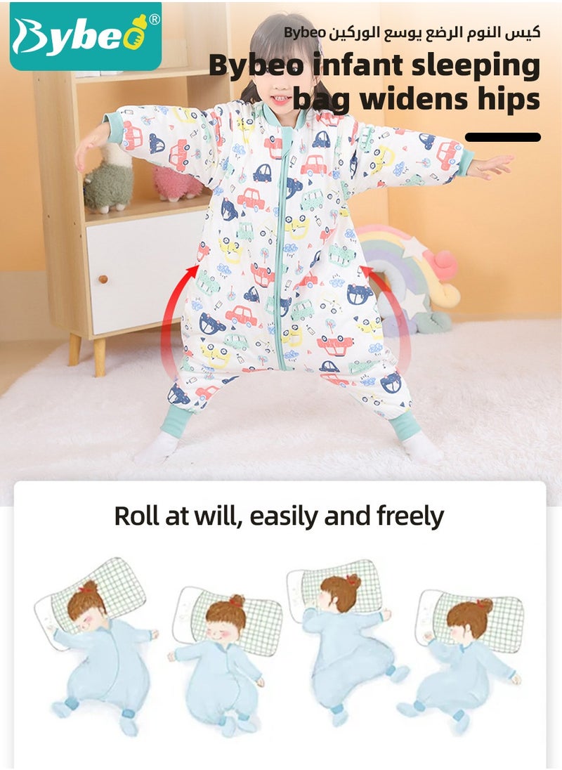 Bybeo - Baby Sleep Sack, Soft Baby Sleeping Bag, Swaddling Blanket, Swaddle Wrap, Pure Cotton Wearable Blankets with Removable Sleeves and Legs, Easy Zip Access Nappy Change, for Newborn Babies 1-3 Years - Image 1
