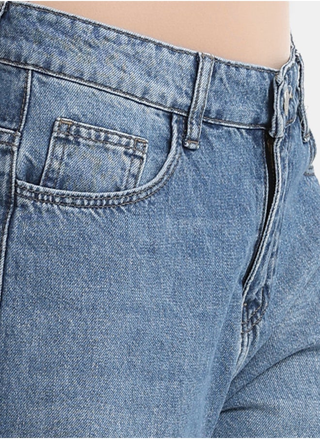 Carina - Denim Pants with Button Closure - Image 1
