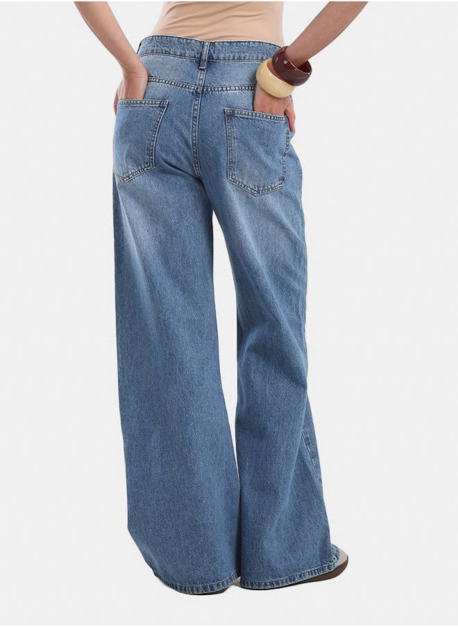 Carina - Denim Pants with Button Closure - Image 1