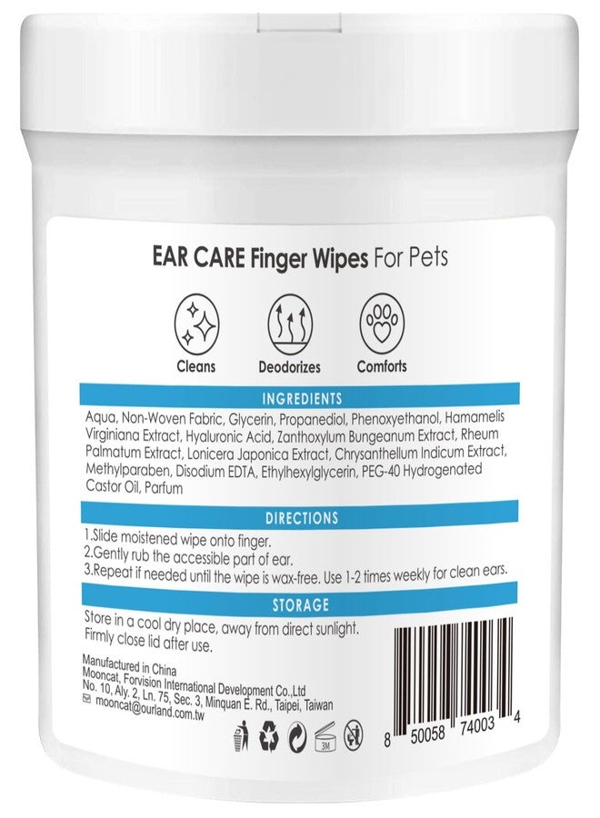 Mooncat Cat & Dog Ear Cleaner Wipes - Gentle Finger Wipes for Ear Infection, Mites, Wax & Odor - Easy & Soothing Itch Relief Cleaning Solution for Sensitive Ears - 40 Finger Wipes - Image 3