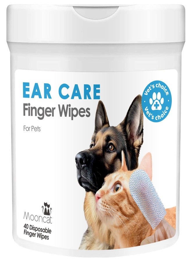 Mooncat Cat & Dog Ear Cleaner Wipes - Gentle Finger Wipes for Ear Infection, Mites, Wax & Odor - Easy & Soothing Itch Relief Cleaning Solution for Sensitive Ears - 40 Finger Wipes - Image 4