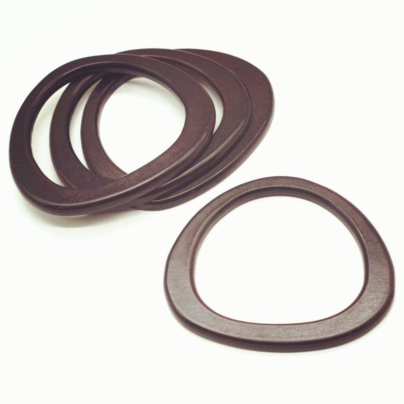 Model Worker 4PCS MDF Oval Shaped Handles Replacement for Handmade Bag Handbags Purse Handles (Dark Brown) - Image 2