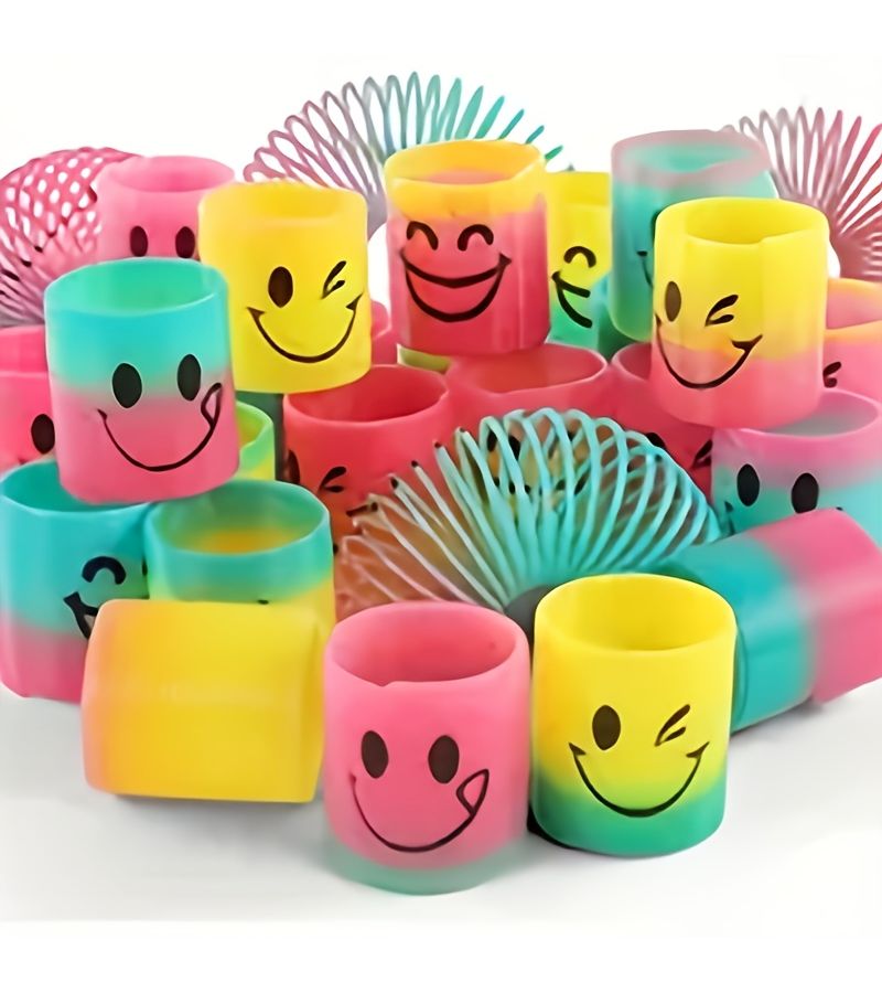 Colorful Stretchy Rings 12pcs Rainbow Spring Toys Educational Fun - Image 1