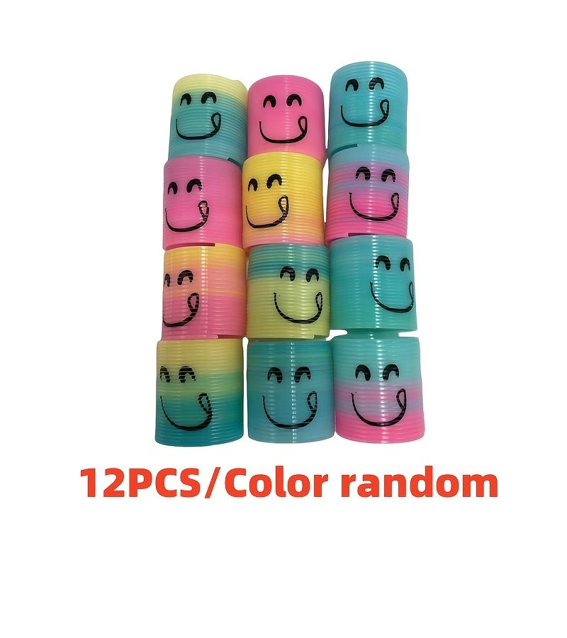 Colorful Stretchy Rings 12pcs Rainbow Spring Toys Educational Fun - Image 3