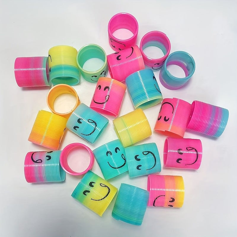 Colorful Stretchy Rings 12pcs Rainbow Spring Toys Educational Fun - Image 2