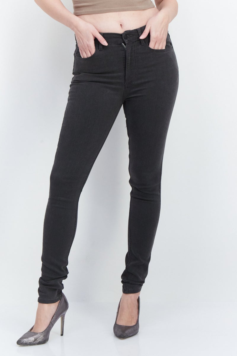 French Connection بنطلون ضيق مغسول للنساء، رمادي داكن - Image 1