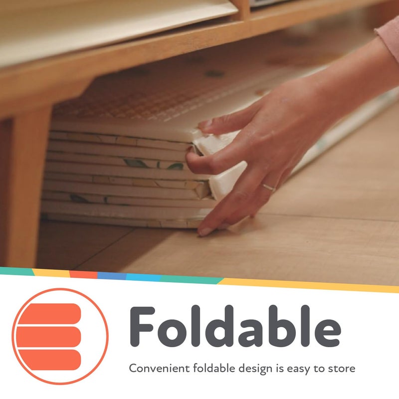 Nuby Reversible Baby Floor Mat, 77" x 58" - Foldable and Lightweight Baby Play Mat for Floor - Easy Storage and Travel - Stars and Sky - Image 5