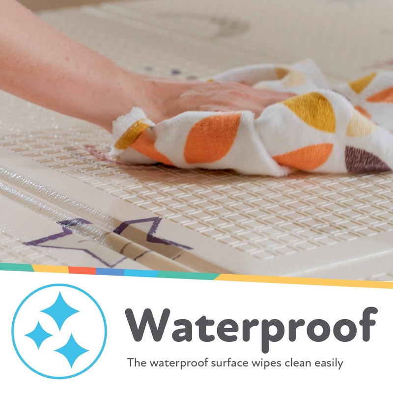 Nuby Reversible Baby Floor Mat, 77" x 58" - Foldable and Lightweight Baby Play Mat for Floor - Easy Storage and Travel - Stars and Sky - Image 4