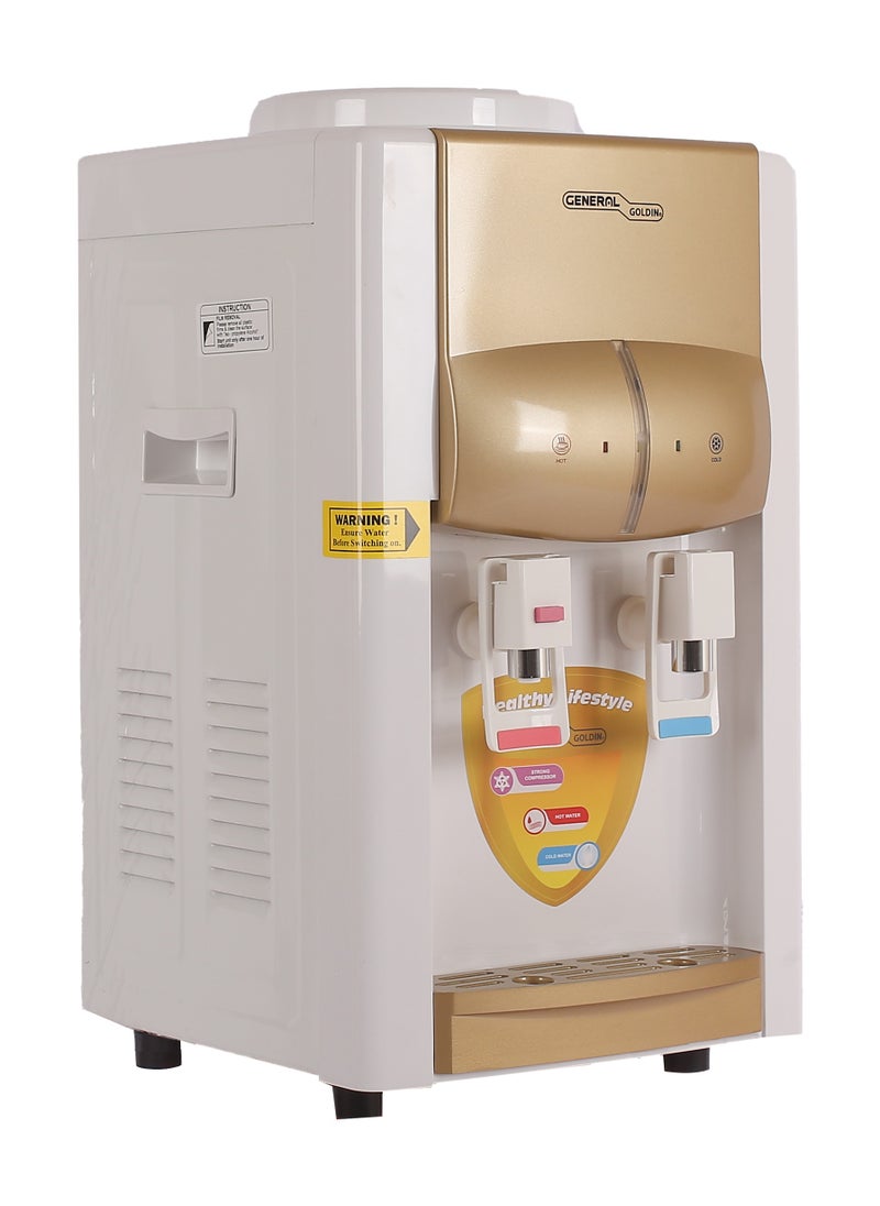 General Goldin - General Goldin Floor Standing 3 Lt  Top Loading Water Dispenser | 2 Temperature Settings from Hot, and Cold Water, High-Efficiency Compressor Cooling System with Child Safety Lock, White - Image 1