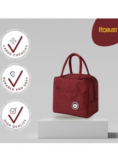 ROBUST Robust Insulated Lunch Bags For Women and Men, Leak-Proof Water-Resistant Cooler Tote Bag Container For Adults, Kids, Light-Weight Portable Lunch Box For Office Work, Outdoor, Picnic, School (Red)  - Image 2