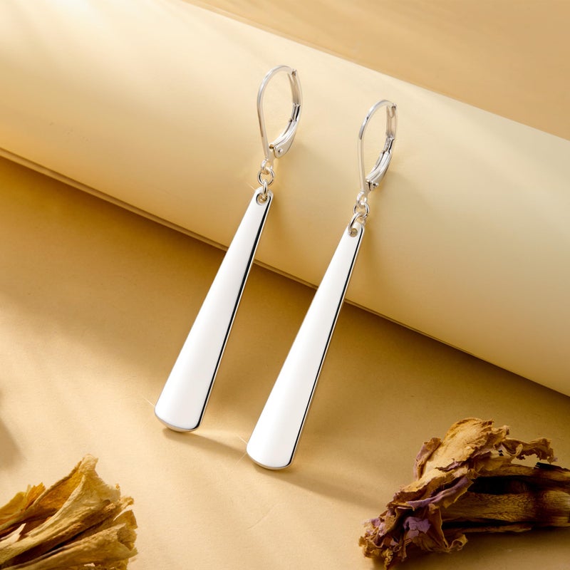 ALEXCRAFT Sterling Silver Long Dangle Earrings for Women Hypoallergenic Drop Leverback Earrings Trendy Silver Statement Long Dangle Earings for Women Jewelry Gifts - Image 3