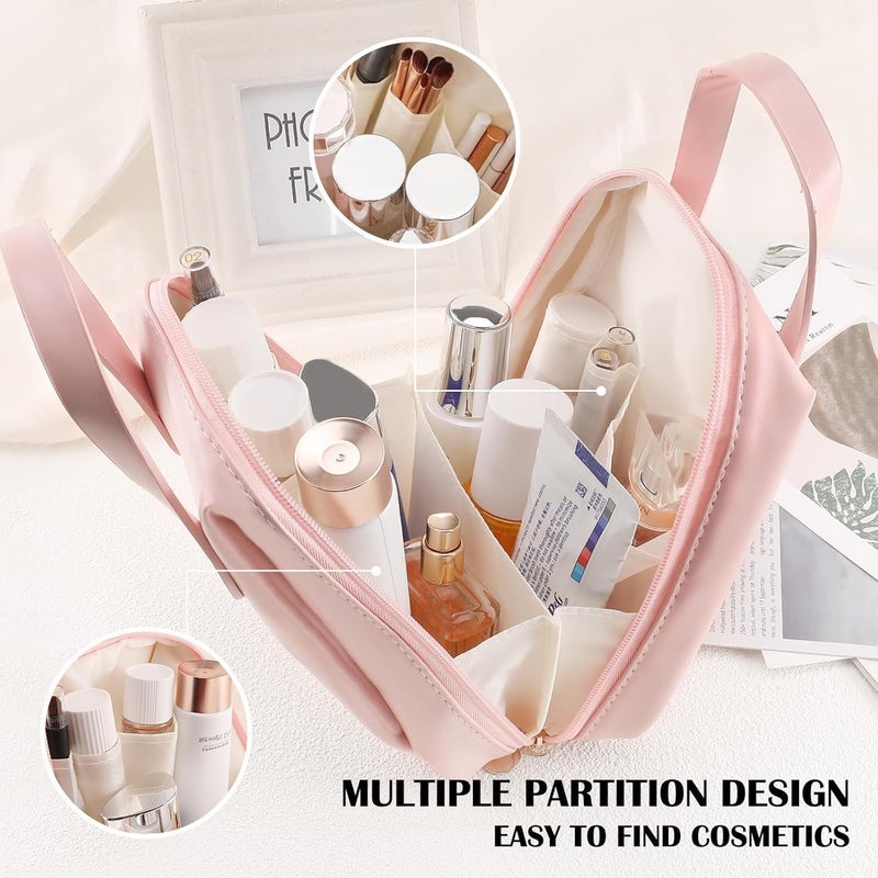 TYAGY Cosmetic Makeup Toiletry Travel Bag Mesh Bag Storage Organizer Case Pouch with Compartment  Toiletry Vanity Box Foldable Makeup Organizer for Travel Lipstick Cosmetic Accessories - Image 2