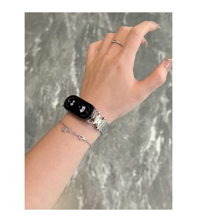 رباط ساعة مغناطيسي من سبيكة الزنك لكل من Mi Band 8 و8 NFC و9 و9 NFC و10 و10 NFC - فضي - Image 3
