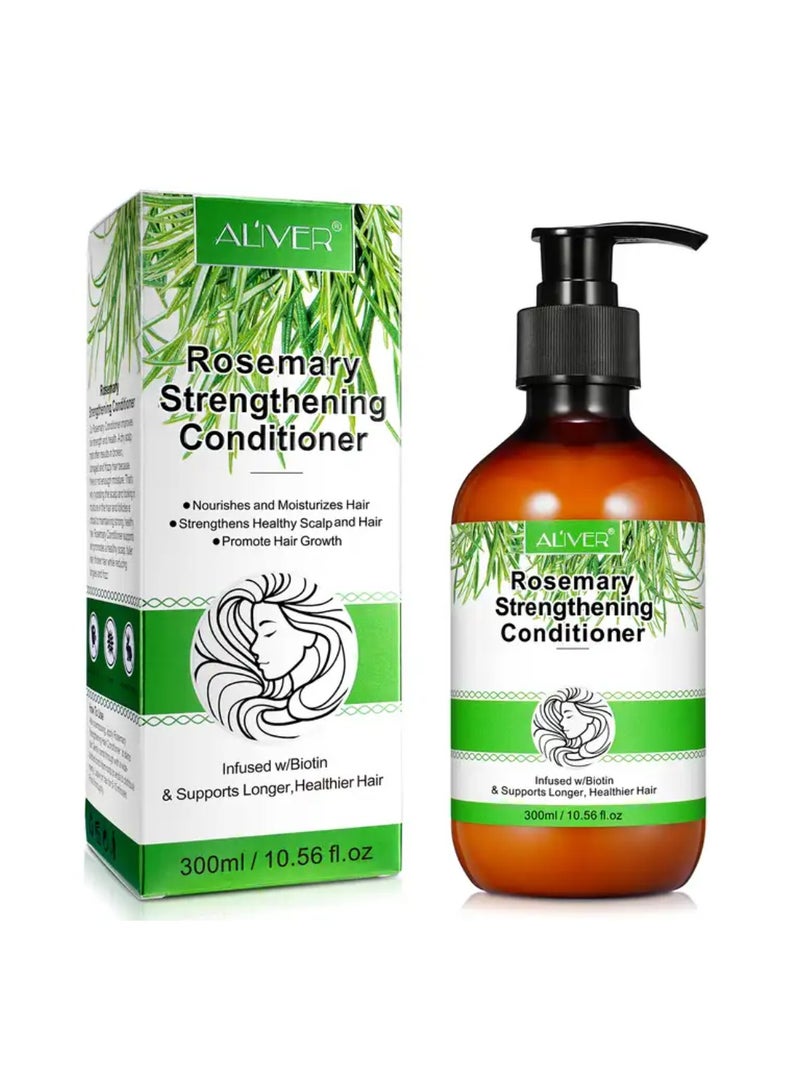 أليفر بلسم اكليل الجبل (10.56 اونصة سائلة)، غني بالبيوتين، يغذي ويرطب الشعر، بلسم إكليل الجبل والنعناع للشعر الجاف والتالف، يعزز نمو الشعر وصحة فروة الرأس - Image 1