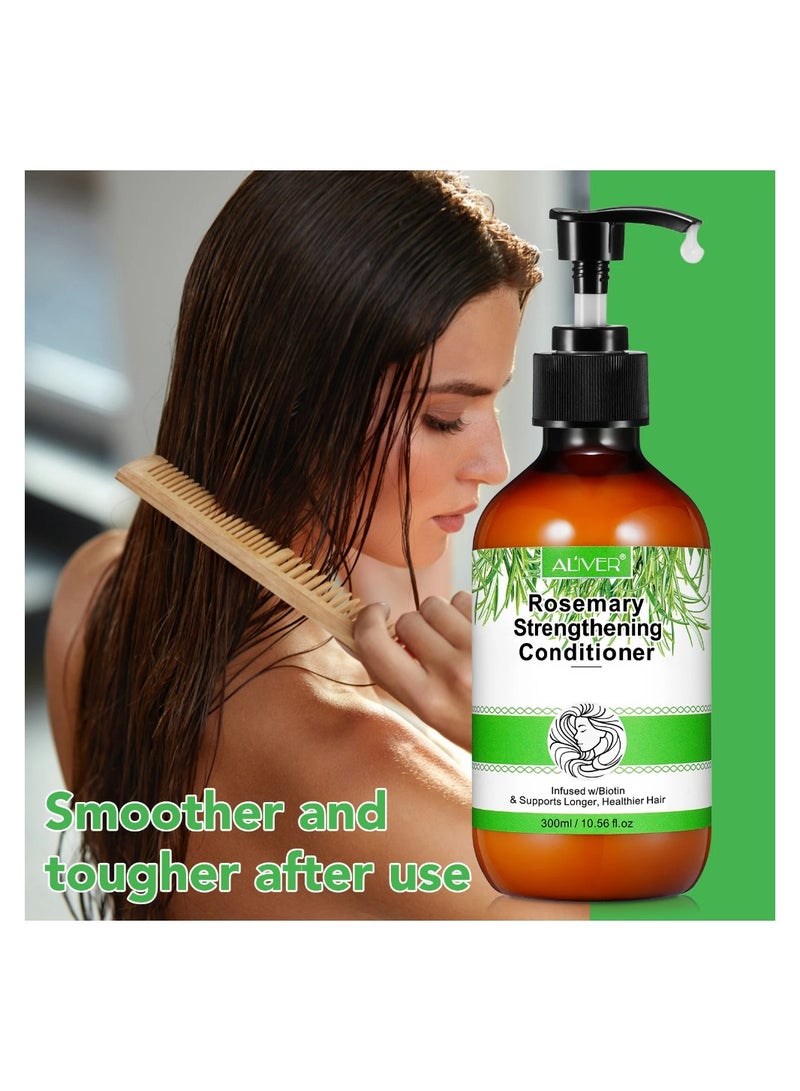 أليفر بلسم اكليل الجبل (10.56 اونصة سائلة)، غني بالبيوتين، يغذي ويرطب الشعر، بلسم إكليل الجبل والنعناع للشعر الجاف والتالف، يعزز نمو الشعر وصحة فروة الرأس - Image 2