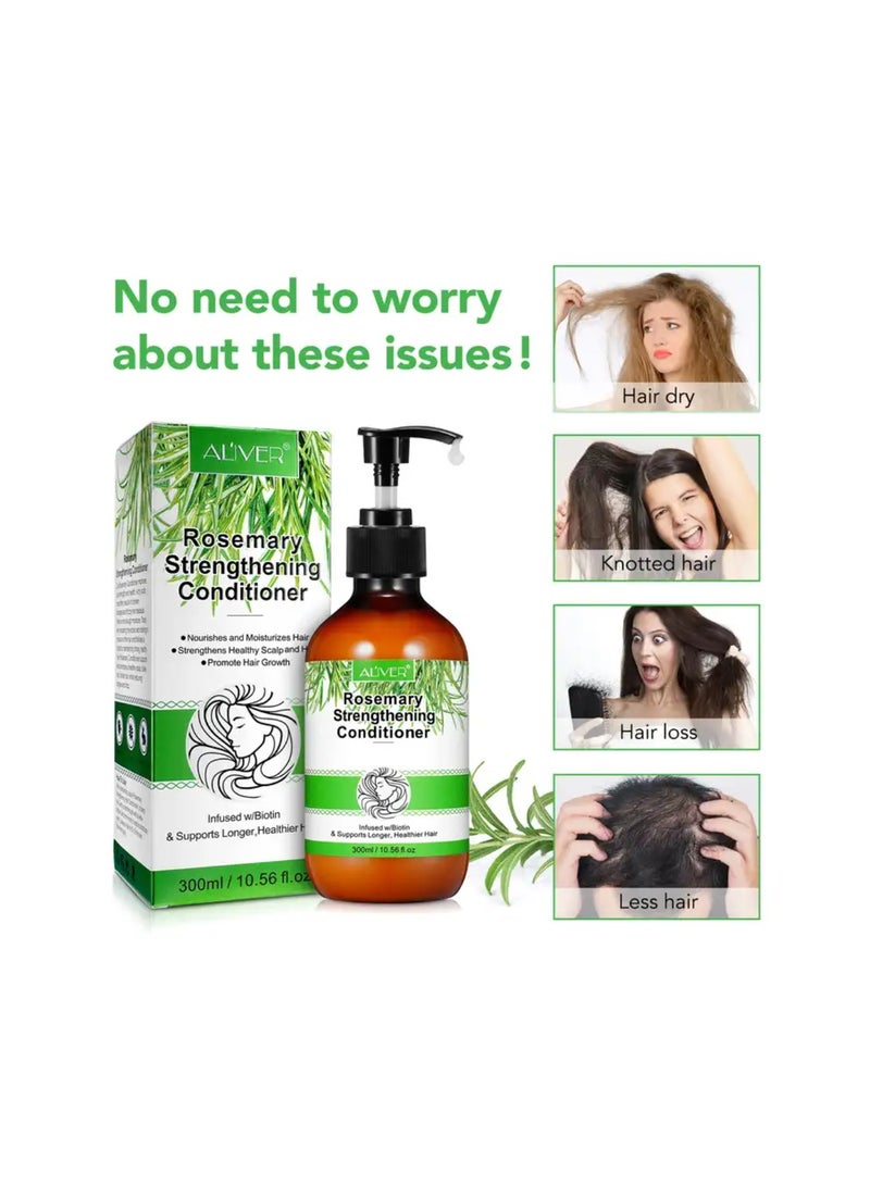 أليفر بلسم اكليل الجبل (10.56 اونصة سائلة)، غني بالبيوتين، يغذي ويرطب الشعر، بلسم إكليل الجبل والنعناع للشعر الجاف والتالف، يعزز نمو الشعر وصحة فروة الرأس - Image 4