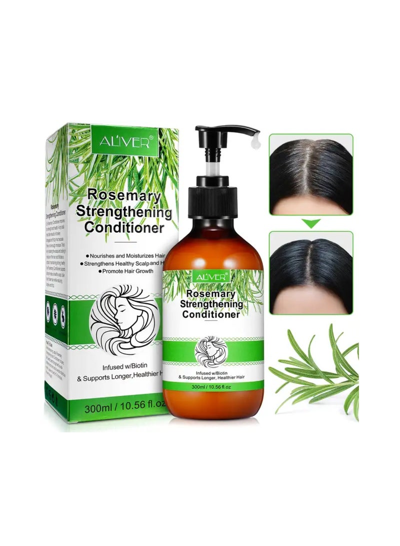 أليفر بلسم اكليل الجبل (10.56 اونصة سائلة)، غني بالبيوتين، يغذي ويرطب الشعر، بلسم إكليل الجبل والنعناع للشعر الجاف والتالف، يعزز نمو الشعر وصحة فروة الرأس - Image 5