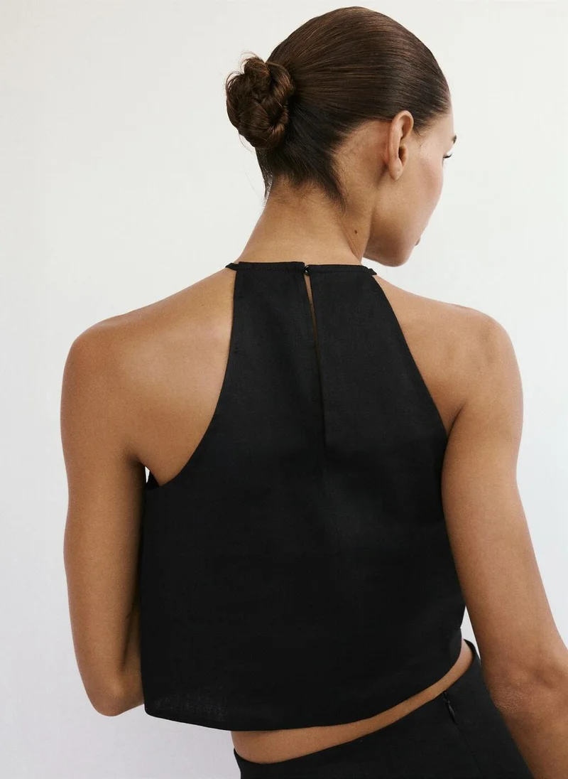 مانجو Linen Cotton Halter Top
