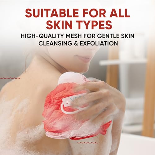Vega Fluffy Bath Sponge | Body Loofah for Women & Men | Soft Mesh Shower Puff for Gentle Exfoliation & Deep Cleansing | Body Scrubber for Women & Men | Cleanses, Smoothens & Refreshes Skin | (BA-3/10) - Image 4