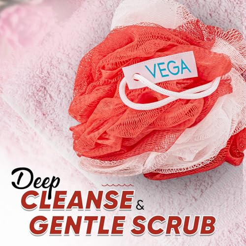 Vega Fluffy Bath Sponge | Body Loofah for Women & Men | Soft Mesh Shower Puff for Gentle Exfoliation & Deep Cleansing | Body Scrubber for Women & Men | Cleanses, Smoothens & Refreshes Skin | (BA-3/10) - Image 5