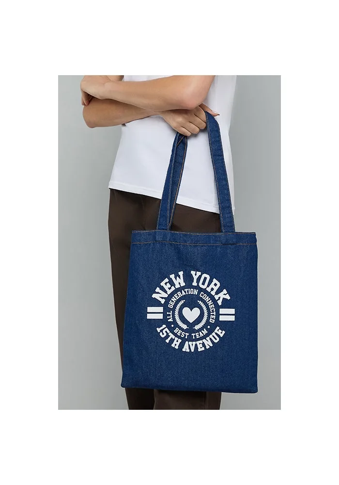 R&b  Printed Denim Shoulder Bag for Women | Best Price UAE