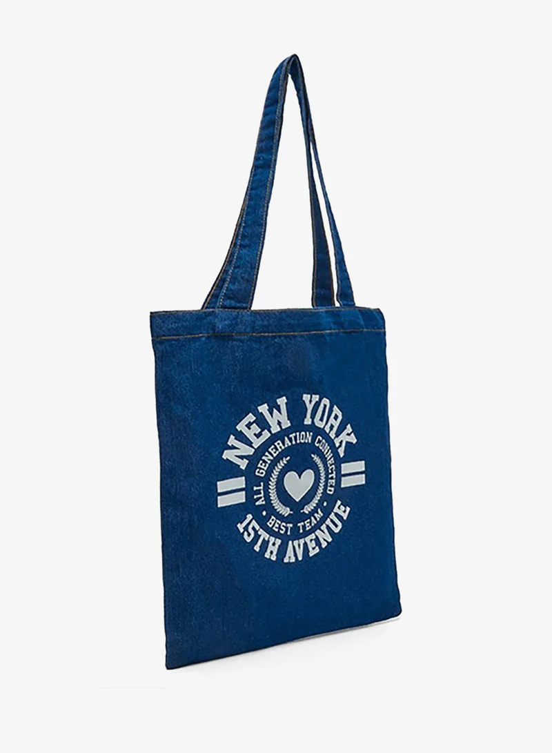 R&b  Printed Denim Shoulder Bag for Women | Best Price UAE