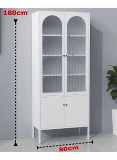 Living Glass Door Storage Cabinet With Steel Frame 80*180 CM  - Image 2