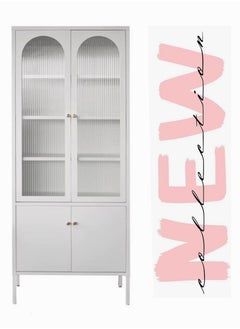 Living Glass Door Storage Cabinet With Steel Frame 80*180 CM  - Image 3