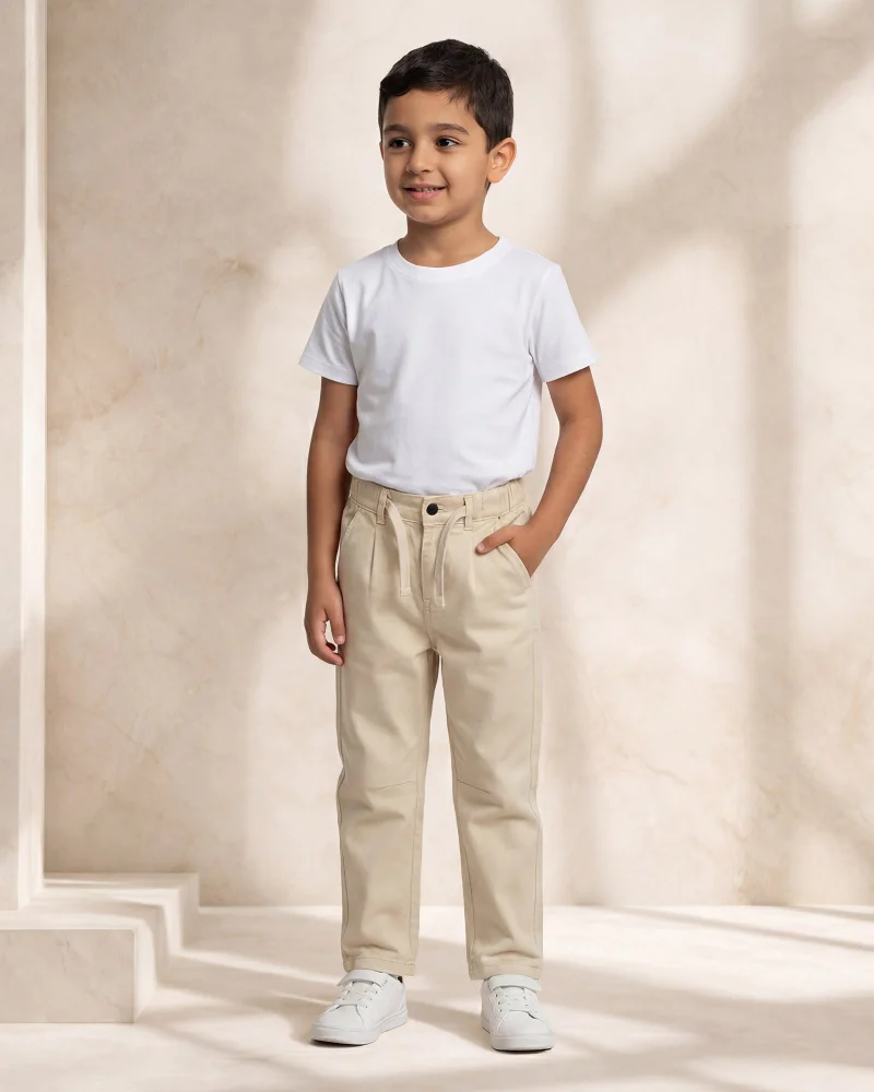 Redtag Boys Beige 5 Pocket Jeans