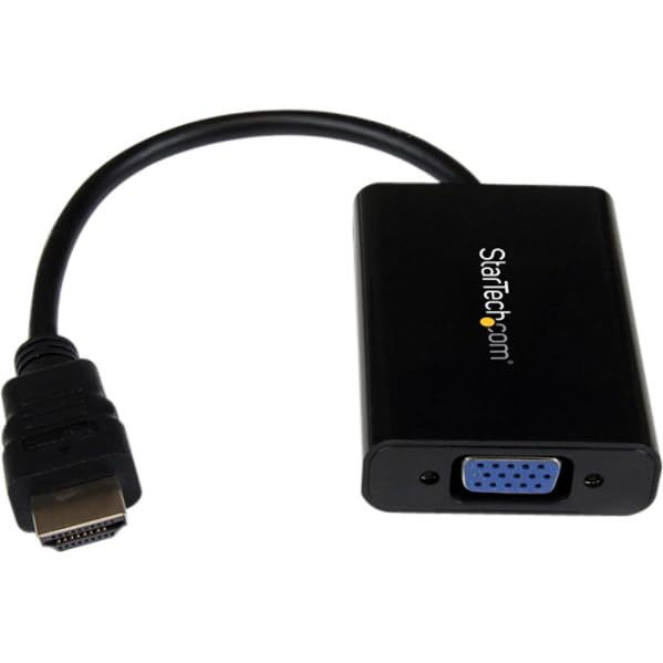 StarTech.com HDMI to VGA Adapter – 1920x1080 – HDMI Converter with Audio Output – VGA to HDMI Monitor Adapter (HD2VGAA2),Black - Image 2