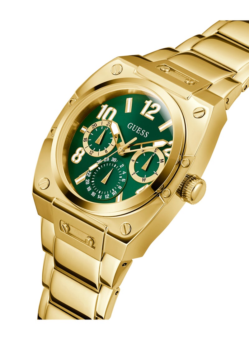 GUESS Mens Gold Green Dial Multi-function Watch - GW0624G2 - Image 2