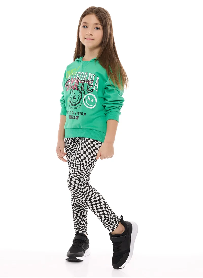 victor and jane Girls Embellished Hoodie With Matching Legging