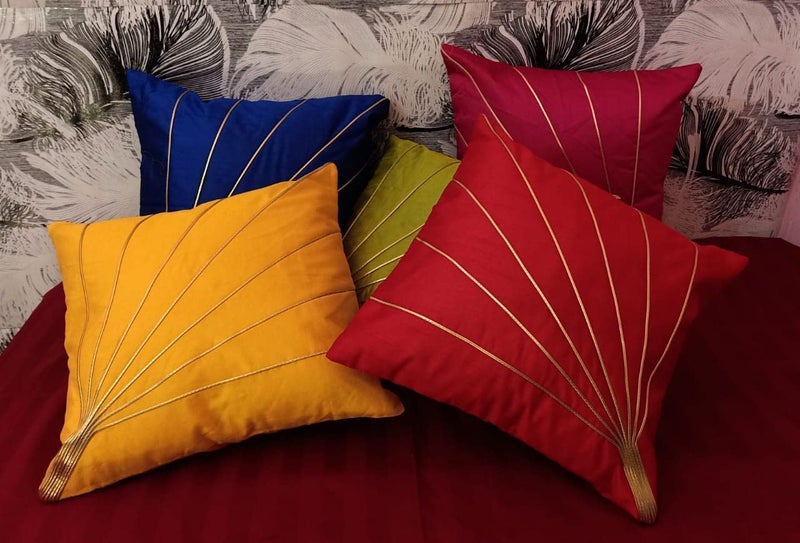 EMBROCO Cushion Cover Set Cushion Cover Set of 5 Cushion Cover Set 16x16 inches or 40x40 cm Cushion Cover Cushion Cover Set of 5 Sofa Cushion Covers Multi - Image 2