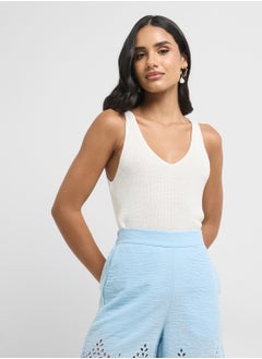 VERO MODA V-Neck Ribbed Top  - Image 1