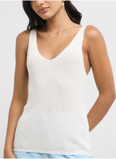 VERO MODA V-Neck Ribbed Top  - Image 3