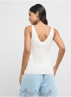 VERO MODA V-Neck Ribbed Top  - Image 2