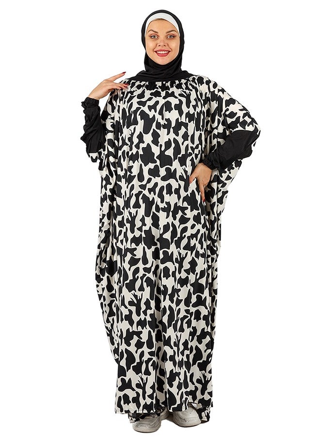 Zmurud Practical  Kuwaiti Jersey prayer dress  with headscarf from zmurud fashion  - Image 3