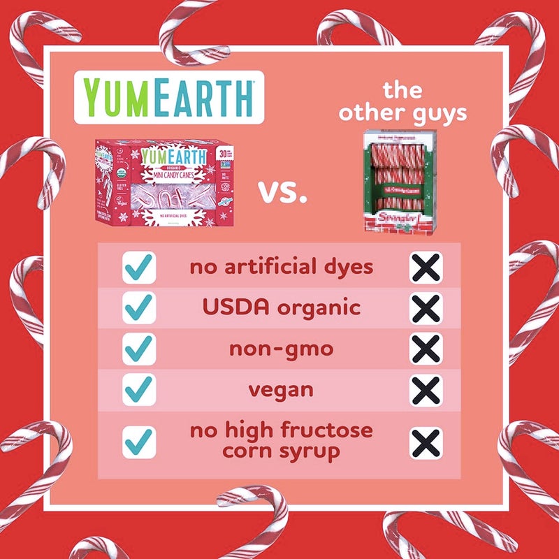 YumEarth Organic Holiday Mini Candy Canes, 30 Count - Image 3