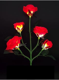 Generic Solar Rose Light, 5 Heads Waterproof Solar Powered Flower Lights, Rose Light for Garden Patio and more  - Image 3