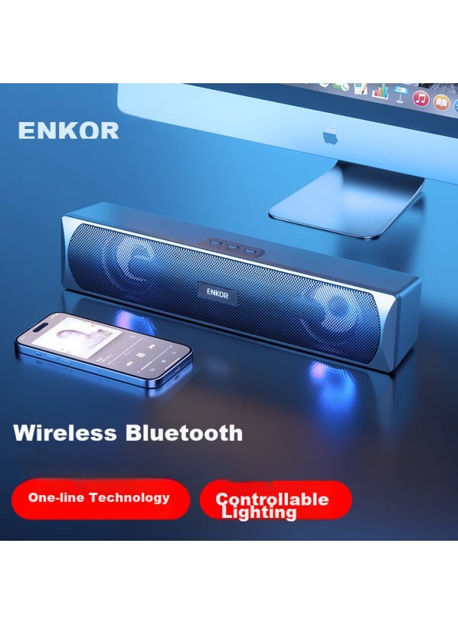 ENKOR Et20 Bluetooth Computer Speaker, Desktop Multimedia Speaker For Home Use, Laptop Subwoofer, Long Gaming Speaker With Usb Interface - Image 1